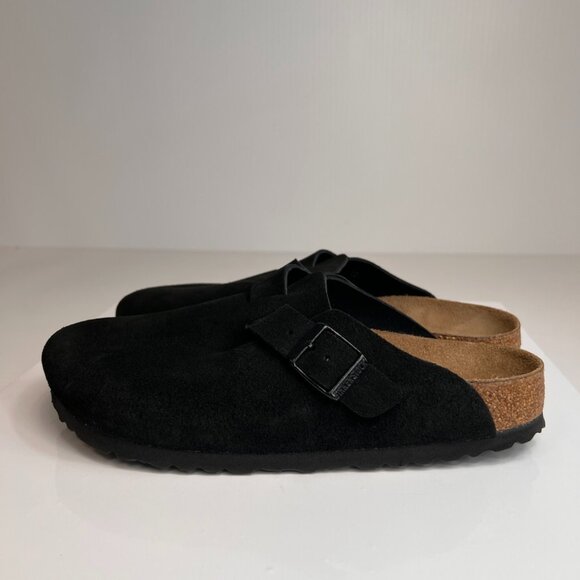 Birkenstock Sandal Women 9 Leather Flat Slide Clog Strap Boston Party Core Ni - Picture 4 of 9